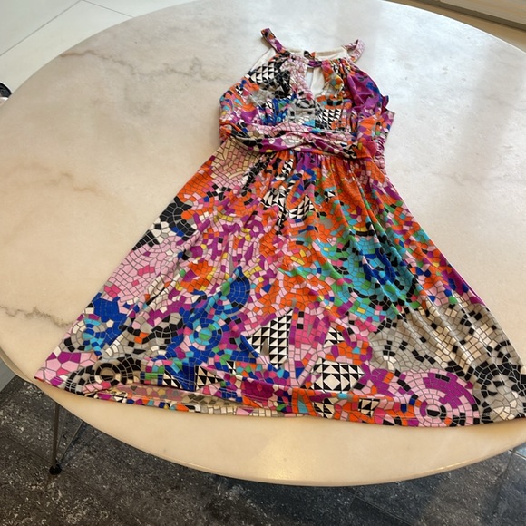 NWOT CHEQUER GEOMETRIC TILE TANK DRESS . 8 - Picture 5 of 6